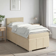 Letto box spring con materasso Crema 100 x 200 cm Tessuto 3451148