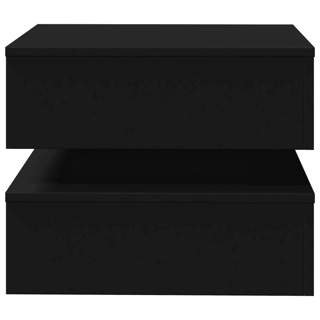 Tavolino da Salotto con Luci LED Nero 50x50x40 cm