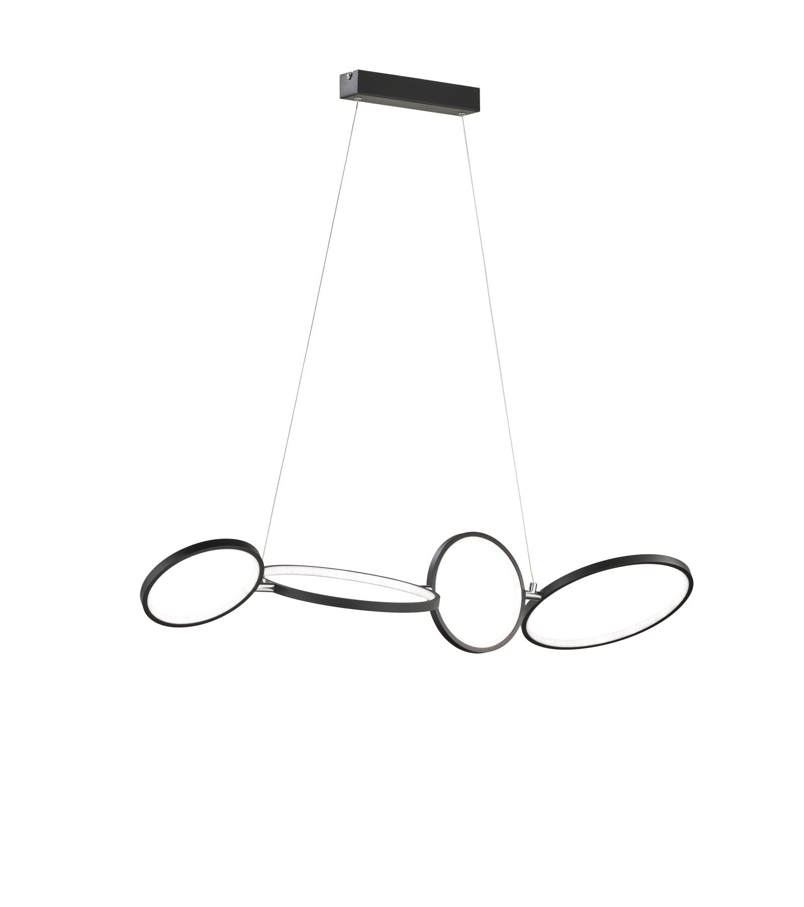 Lampada a Sospensione da Interno a LED in Metallo Nero Opaco