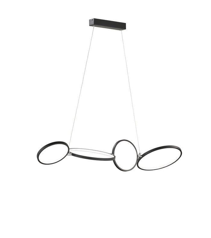 Lampada a Sospensione da Interno a LED in Metallo Nero Opaco