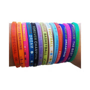 Trade Shop - 6 Braccialetti Forever Silicone Elastico Amicizia Sport Love Amore Trend -