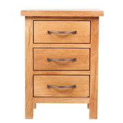 Comodino | Armadio da Notte | Mobiletto da notte con 3 Cassetti 40x30x54 cm in Legno Massello di Rovere