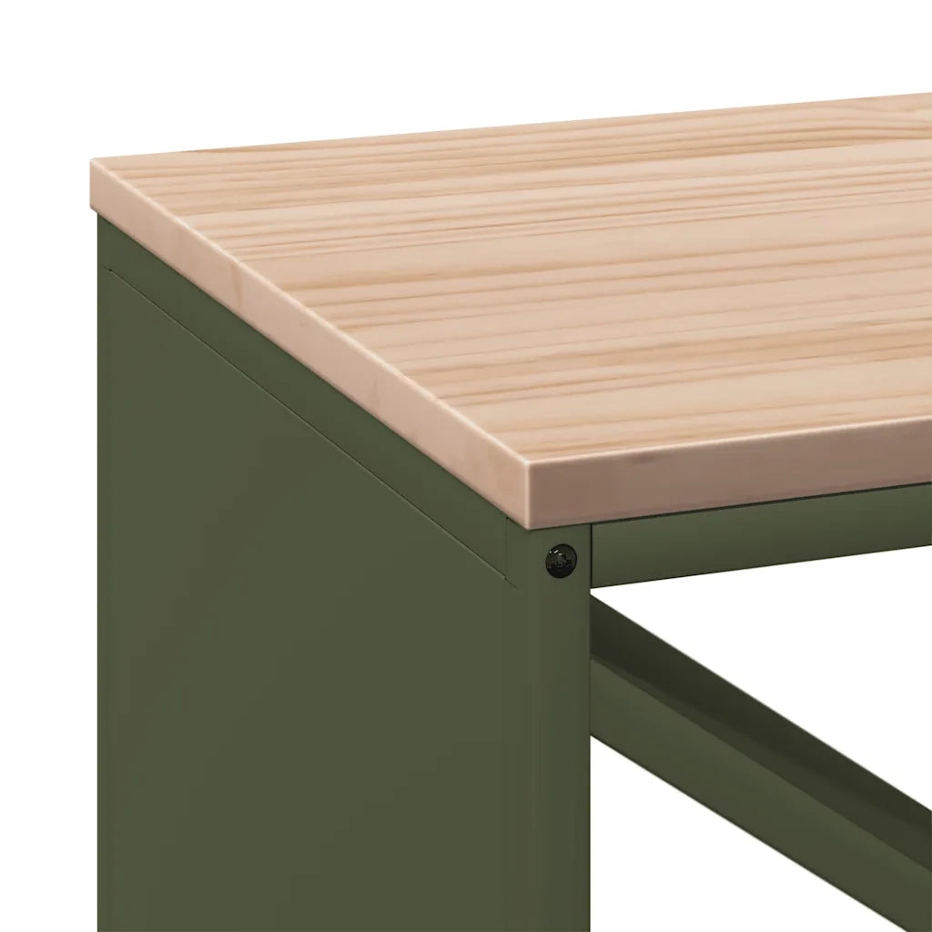 Rastrelliera Legna da Ardere con Piano Verde Oliva 100x40x60 cm 864258