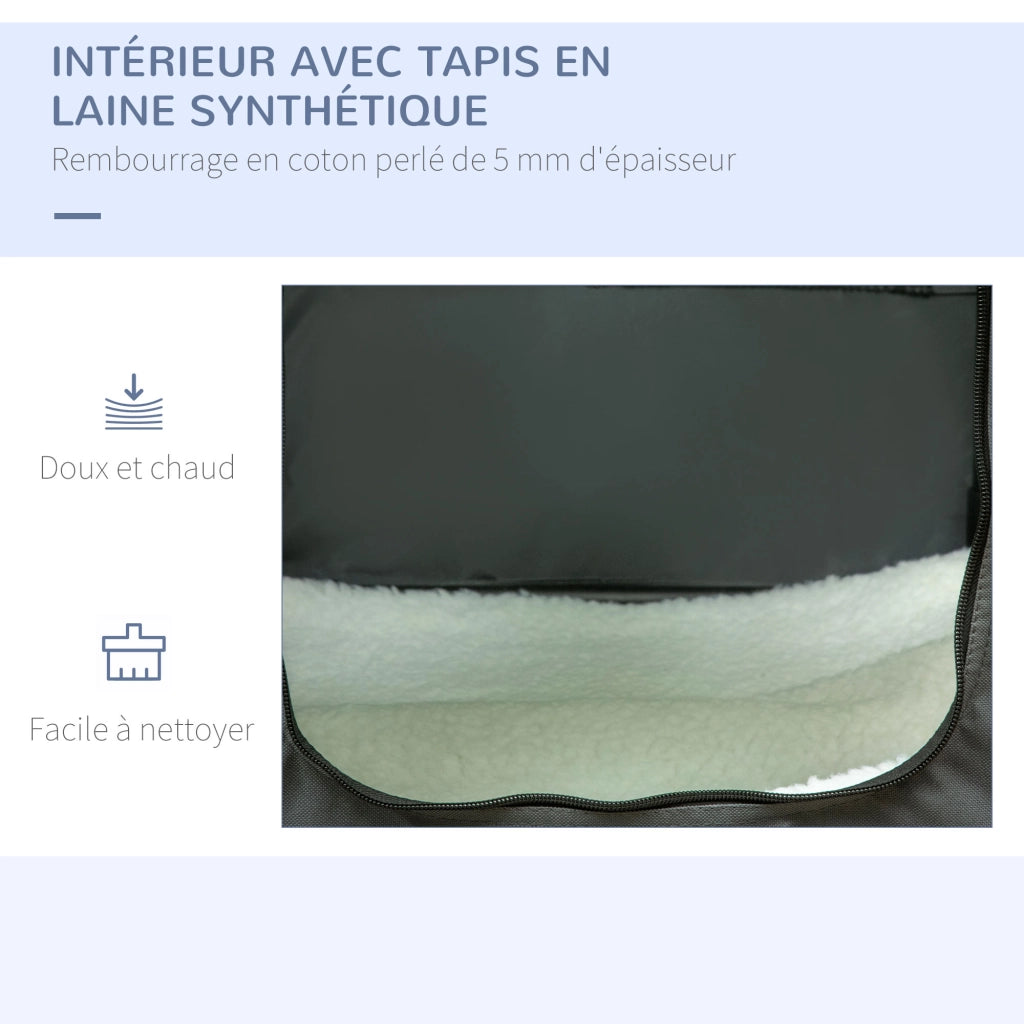 Contenitore per Animali Domestici ¨C zephmum ¨C 60x42x42 cm Grigio Nero