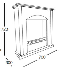 Camino a Bioetanolo da Pavimento 70x30x70 cm Matera Bianco