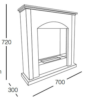 Camino a Bioetanolo da Pavimento 70x30x70 cm Matera Bianco