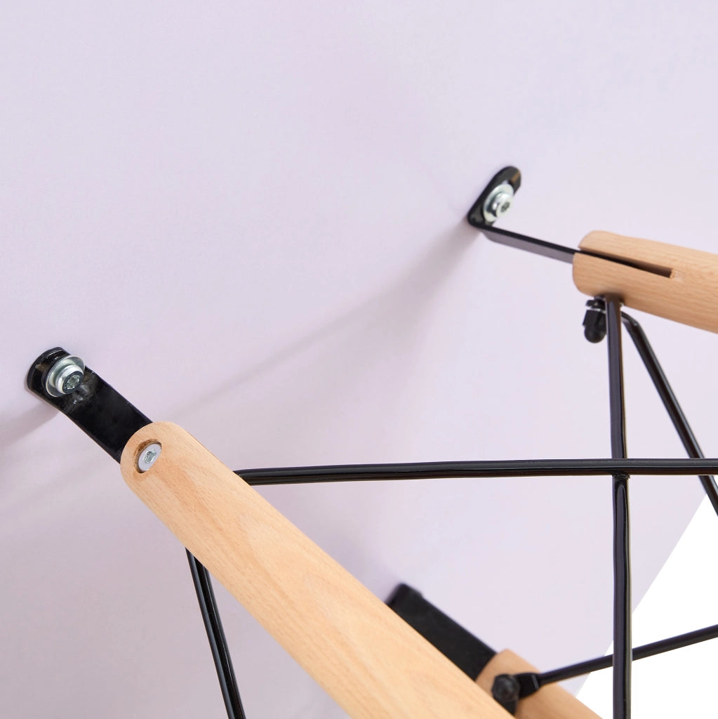 Tavolo da pranzo rotondo Ø80 cm bianco con cesto sospeso