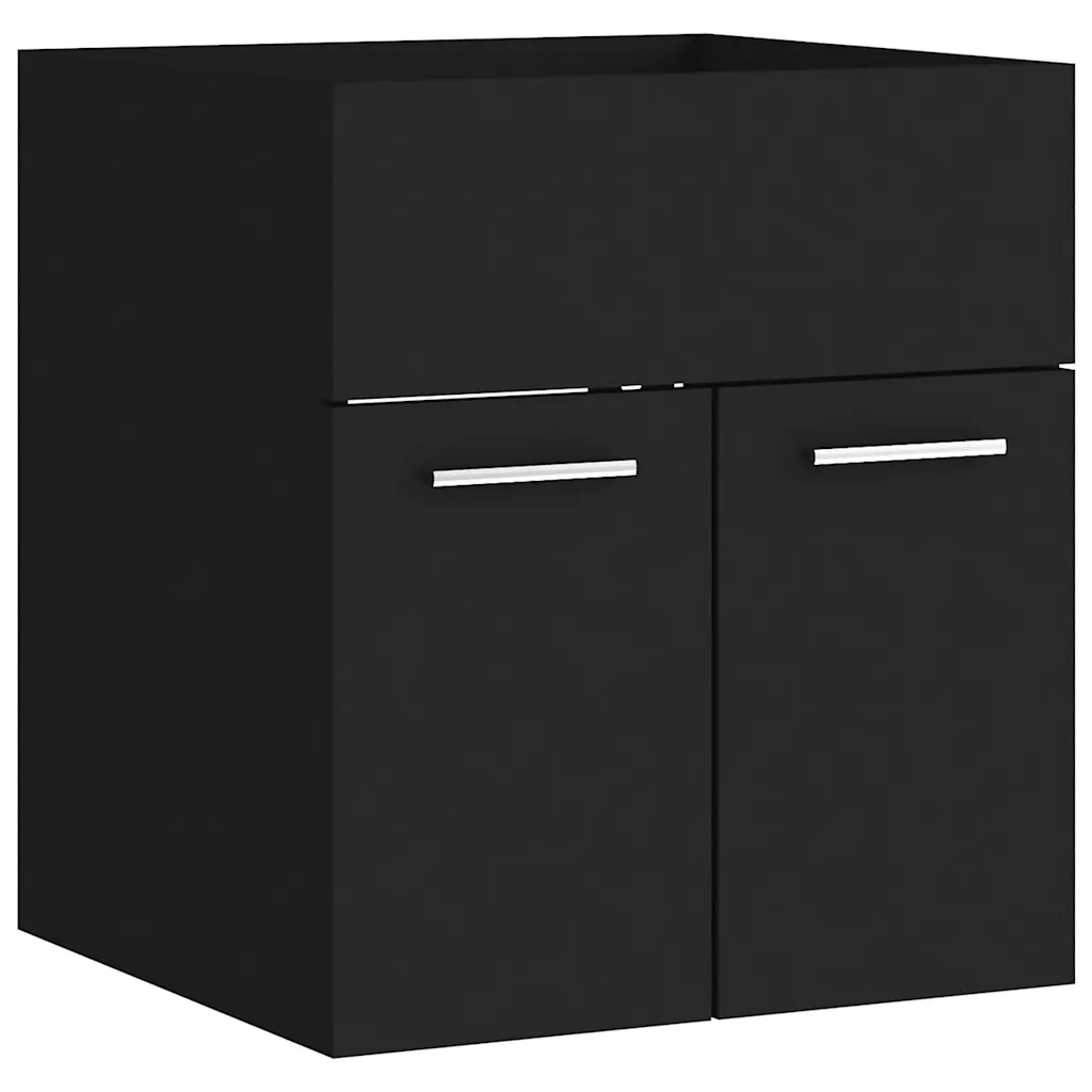 Set Mobili da Bagno | Armadio da bagno Nero in Legno Multistrato