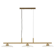 Lampadario Emily a 3 luci in ferro oro e vetro trasparente