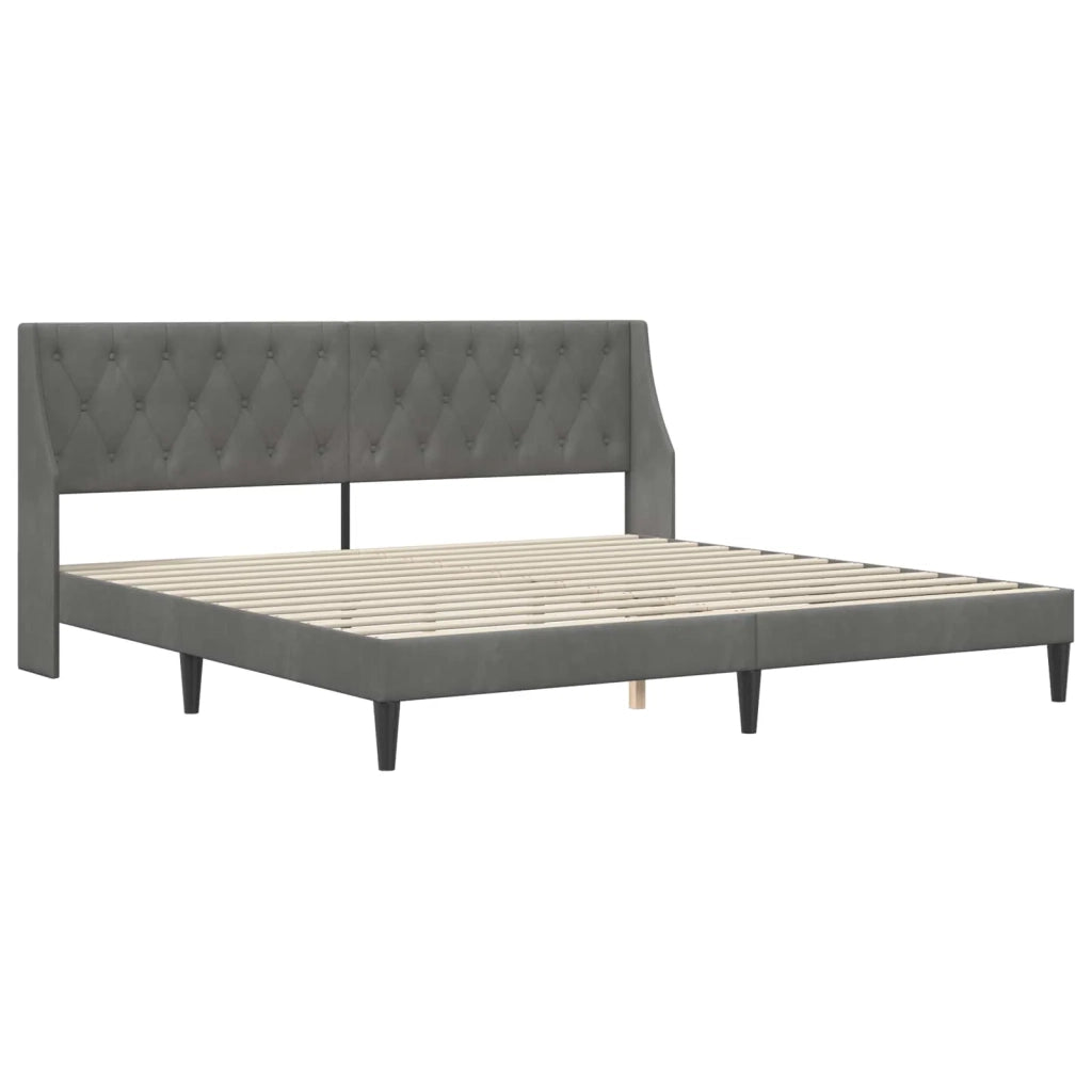Struttura letto con materasso Grigio scuro 180 x 200 cm Velluto 3415242