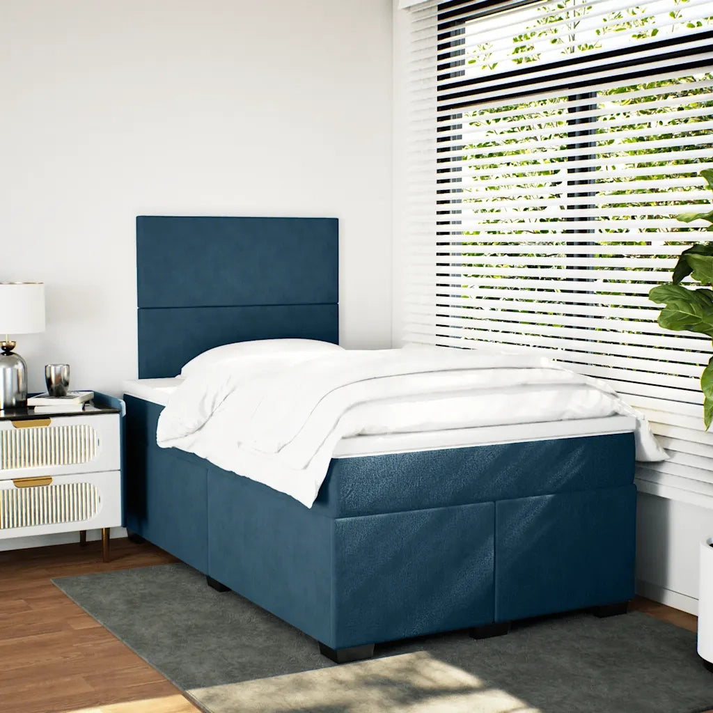 Giroletto a Molle con Materasso Blu 120x190 cm in Velluto 3290856