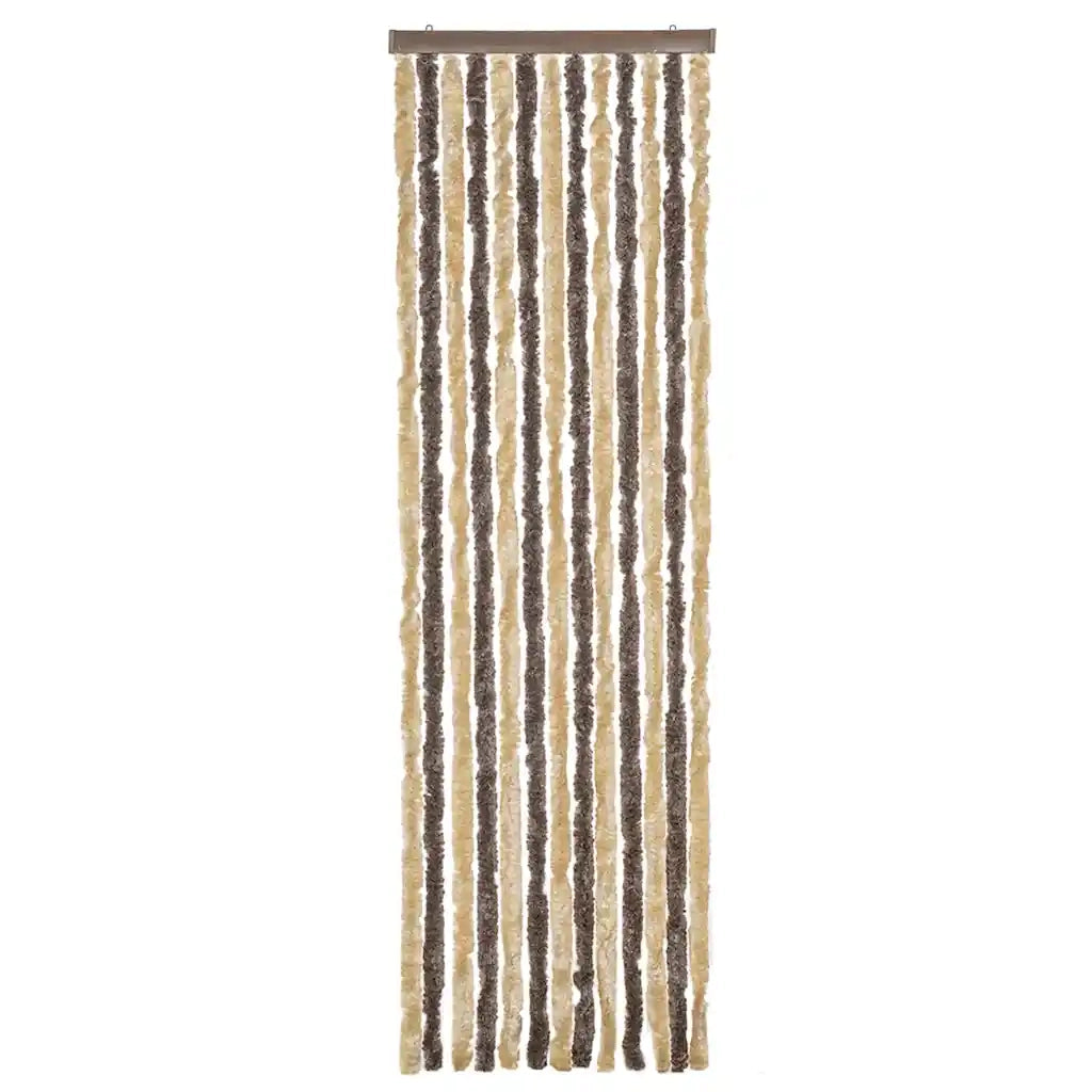 Tenda Antimosche Marrone Scuro e Beige 56x200 cm in Ciniglia CFW3927757