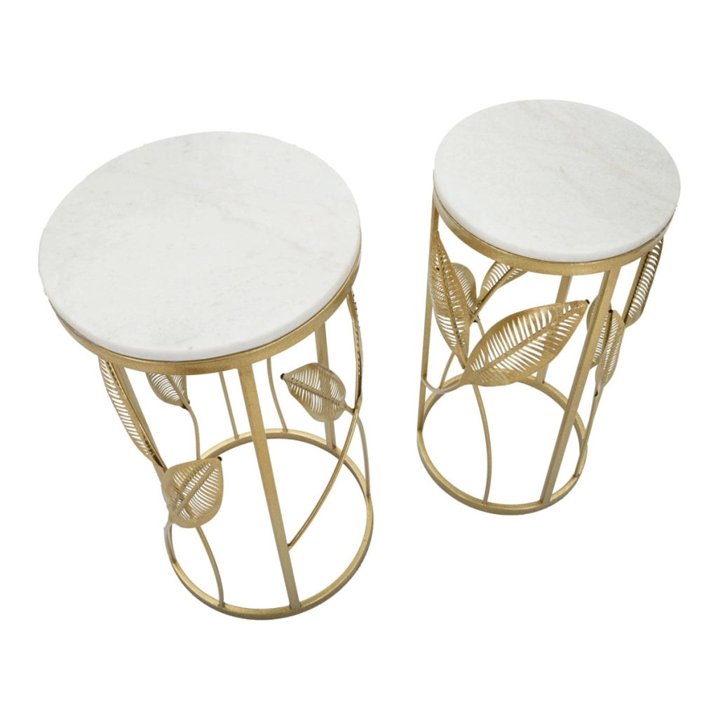 Set di Tavolini Gogli, Oro, Metallo, 35x35x65,5 cm