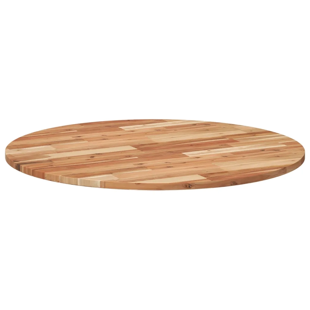 Piano Tavolo Rotondo Ã˜90x2 cm in Legno Massello di Acacia