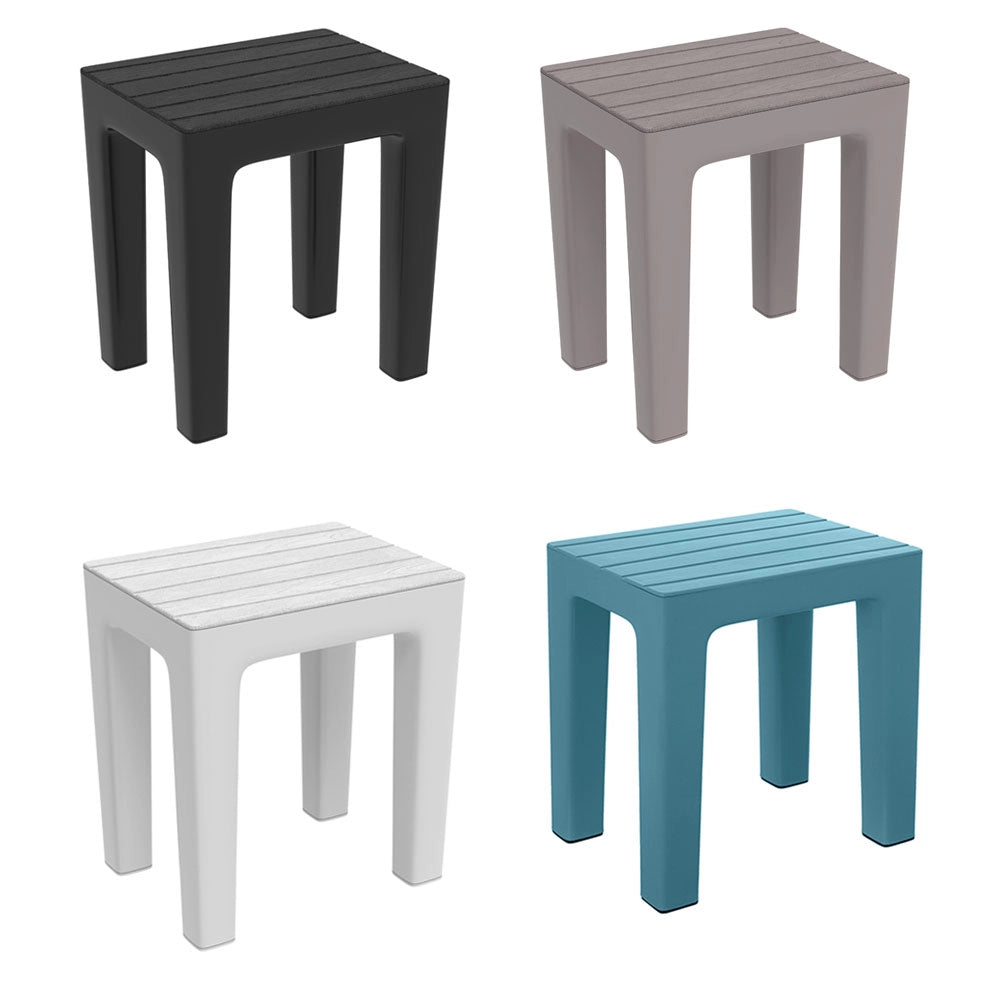 Sgabello da Bagno Multiuso in Plastica Effetto Legno Woody Colore: Blu