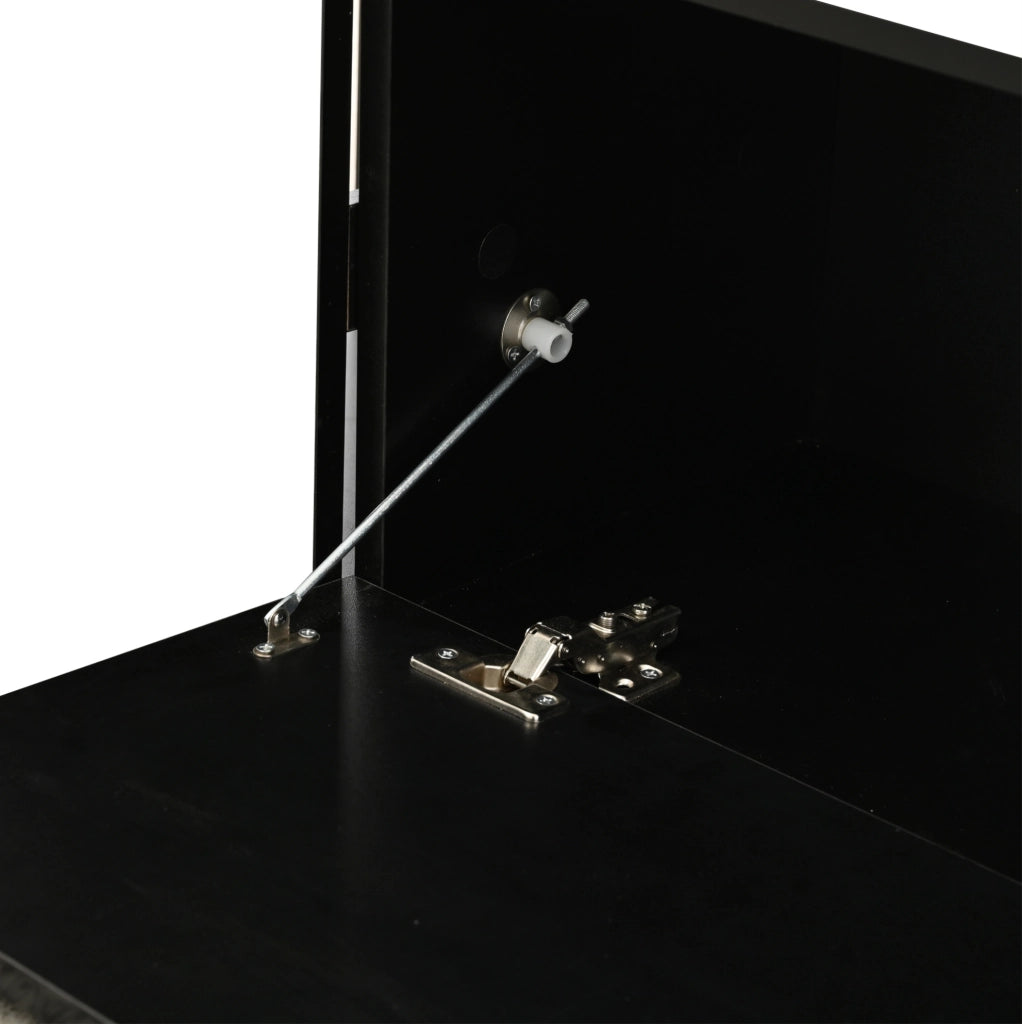 Parete TV con pensile integrato; 245x30x170 cm; MDF; nero