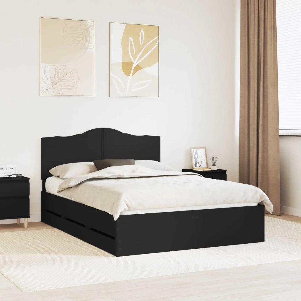 Struttura del letto Nero 140 x 190 cm Legno Ingegnerizzato