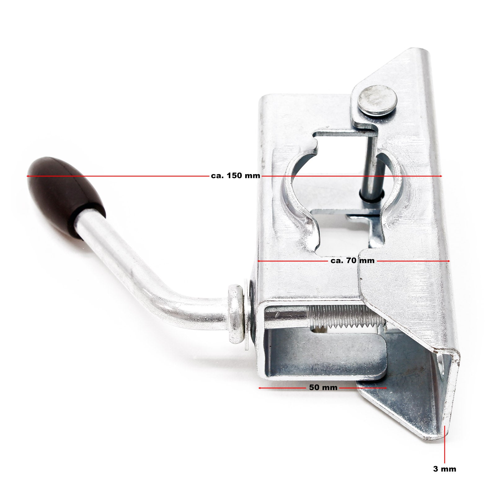 Piede stabilizzatore per rimorchio carrello appendice 2 pz. 700 mm x Ø 48 mm con morsa di supporto