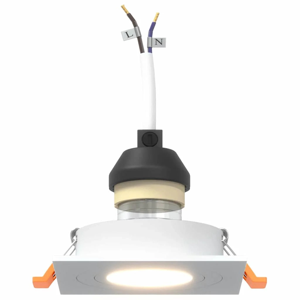 Set di 24 faretti da incasso dal design moderno 9 x 9 x 2 cm illuminazione flessibile per interni in alluminio bianco 02_0058261