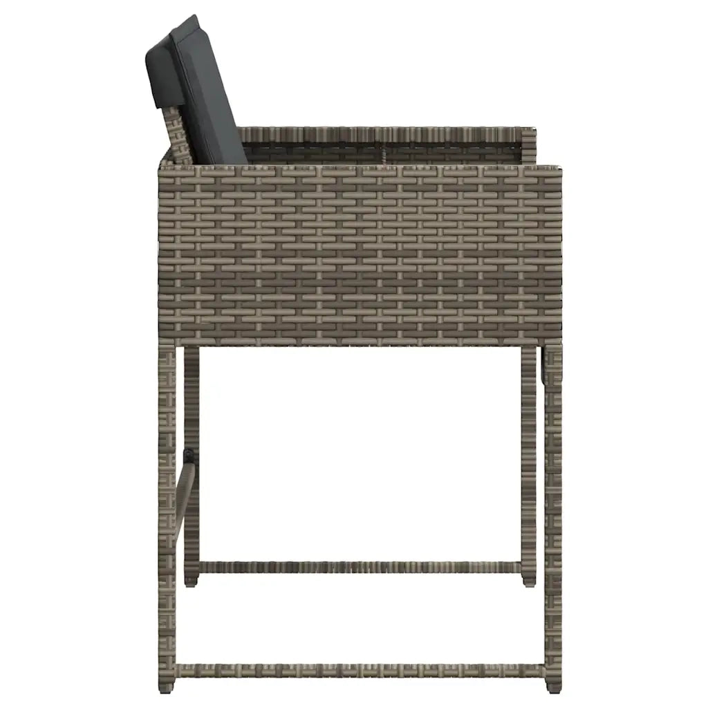 Sedie da Giardino con Cuscini 4 pz | Sedie da Esterno Grigio in Polyrattan