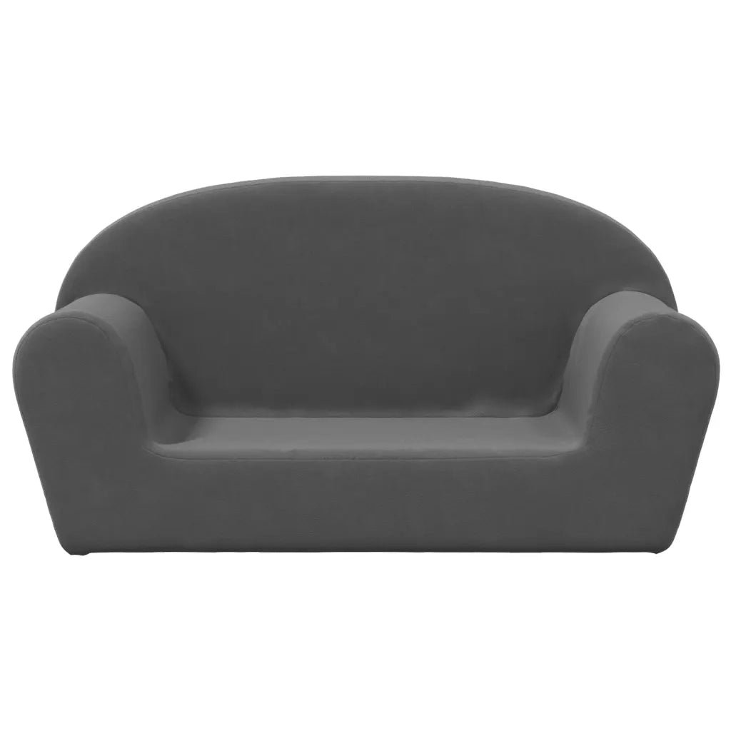 Divano per Bambini a 2 Posti Antracite in Morbido Peluchecod mxl 134384