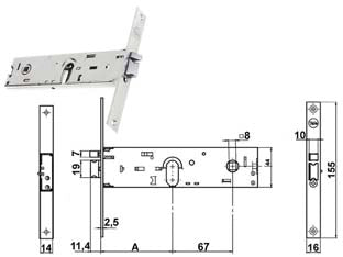 ELETTROSERRATURA INFILARE PER FASCE SOLO SCROCCO MM.44 H 85400  mm.70 (Y8540070080VNE)    YALE