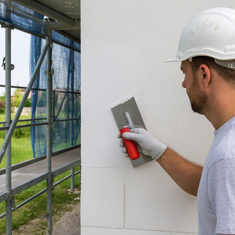 Fassaden schutz spatolato acril silossanico antialga rivestimento murale rasato *** formato 25 kg, confezione 1