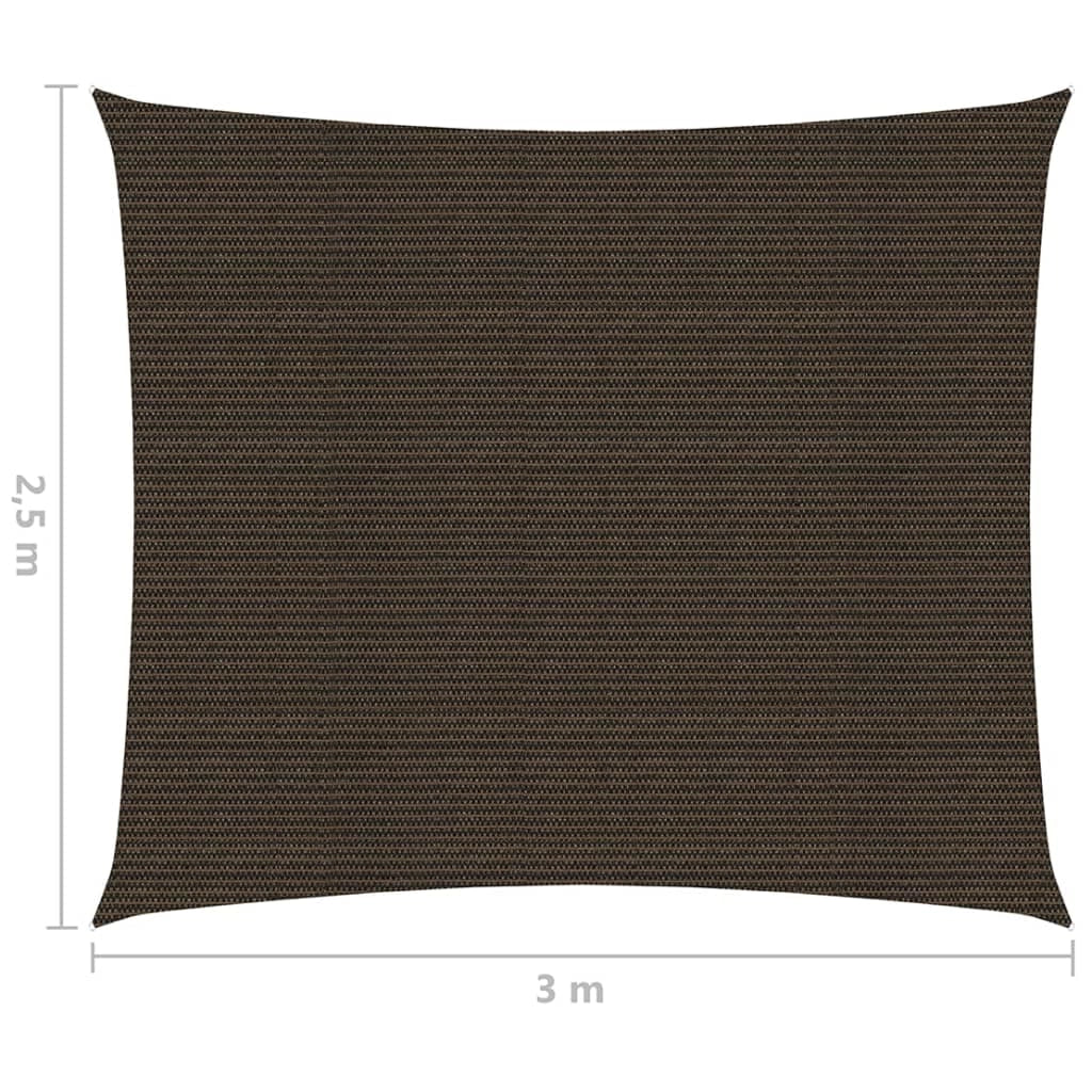 Vela ombreggiante 160 g/m² 2,5 x 3 m HDPE marrone 02_0009134