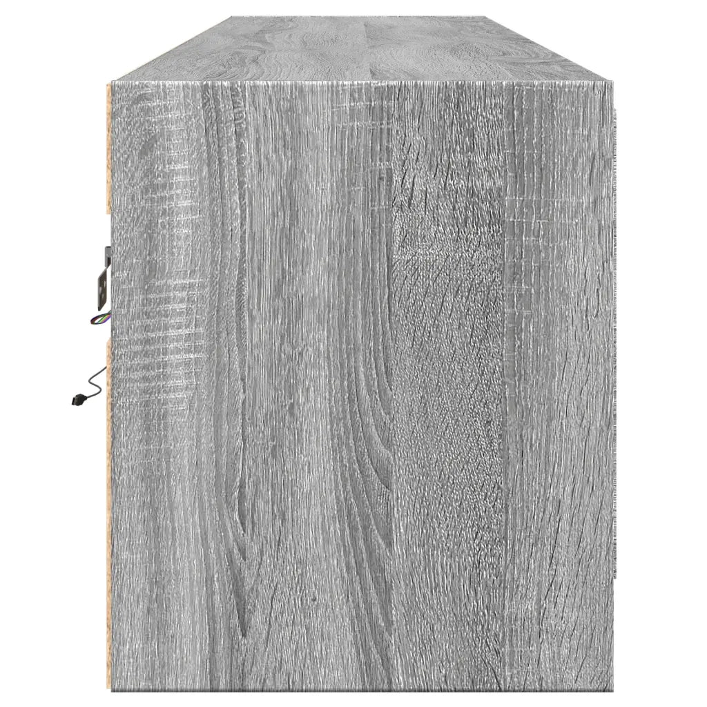 vidaXL Mobile TV a Parete con LED Grigio Sonoma 180x31x38 cm