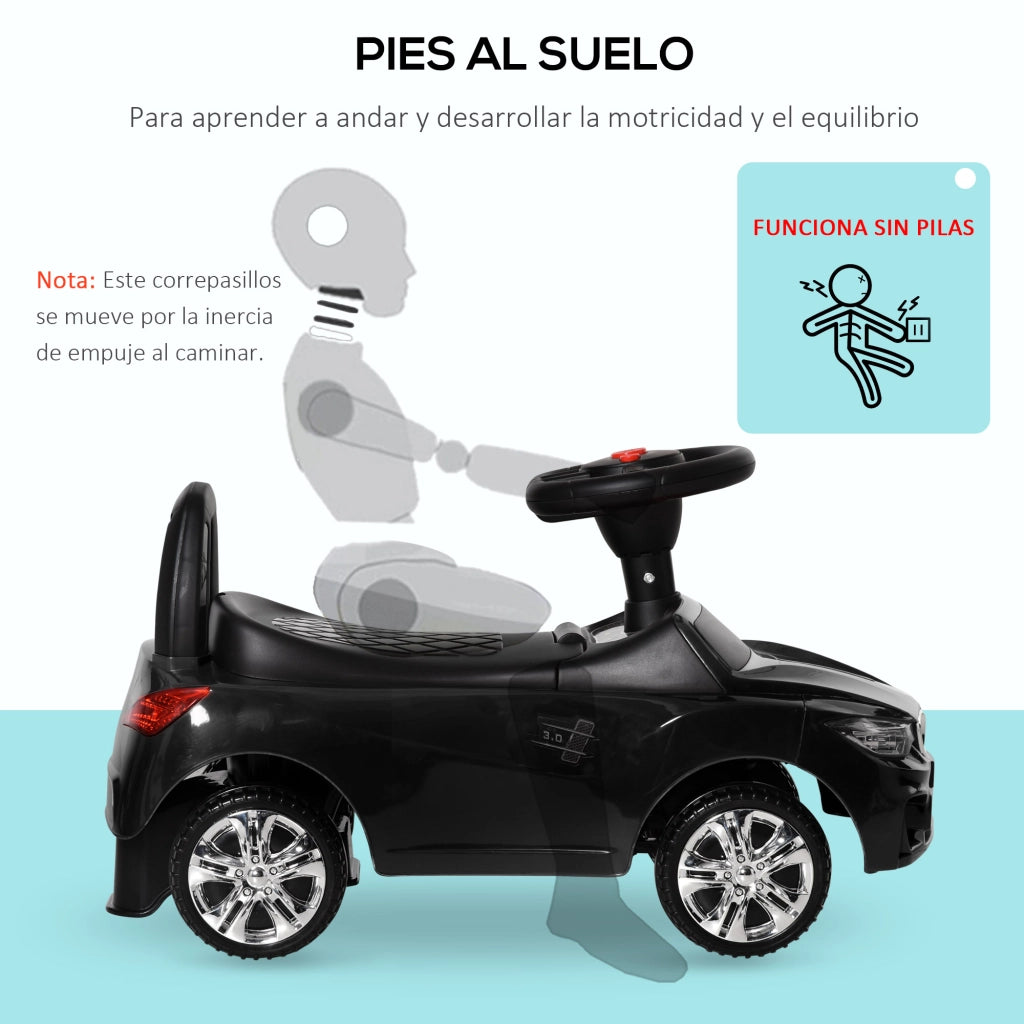 Carrello Primi Passi per Bambini 18-36 Mesi ¨C Xylo ¨C con Luci LED Musica Volante Contenitore Nero