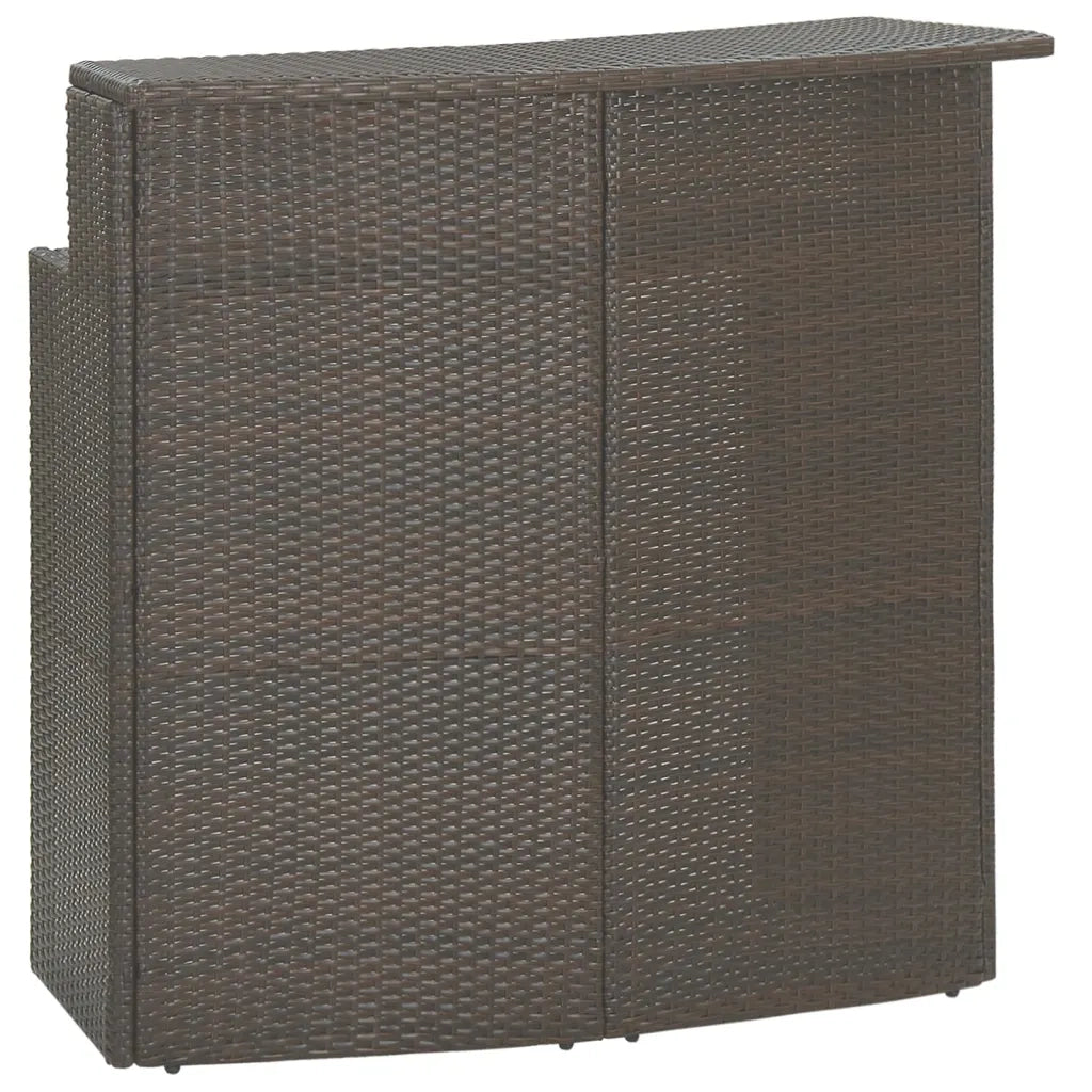 Set Bar da Giardino 3 pz | Set Salotto da Giardino con Cuscini Polyrattan Marrone