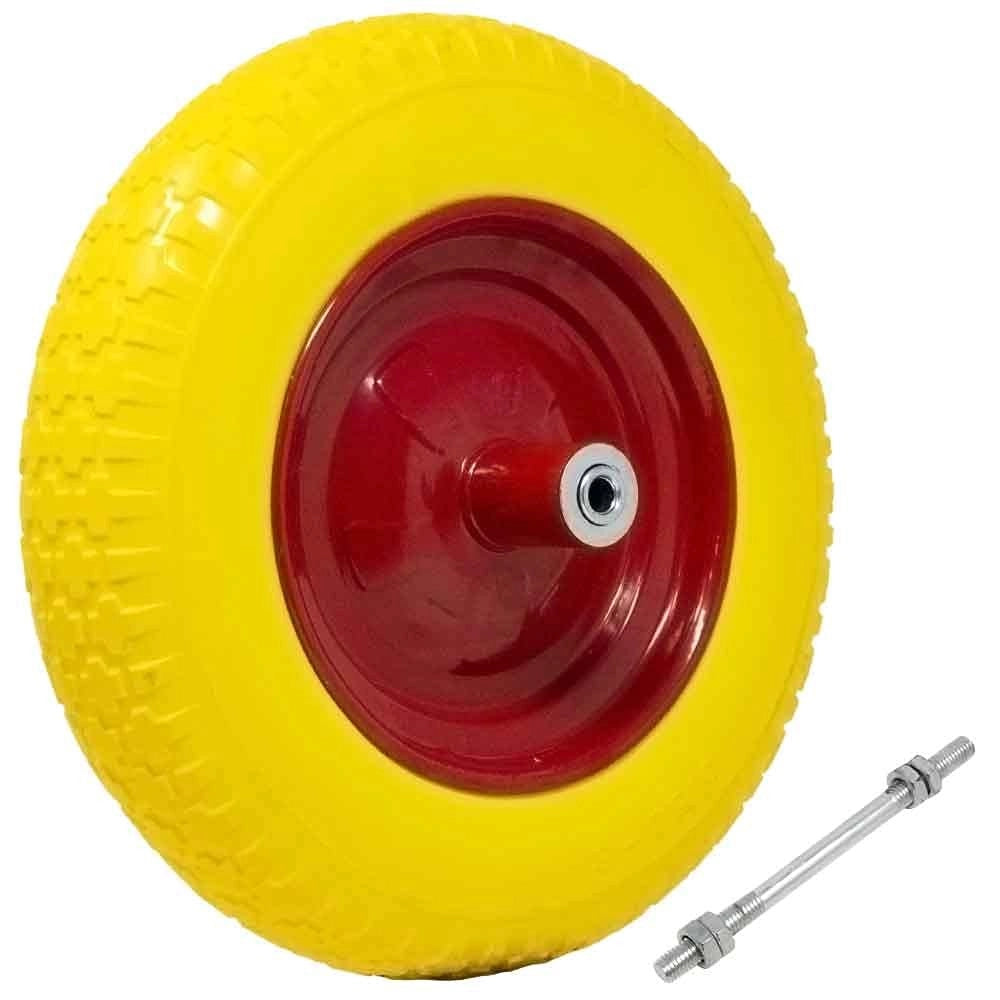 Ruota carriola da 110 / 170mm antiforo asse corto con cuscinetto a sfera