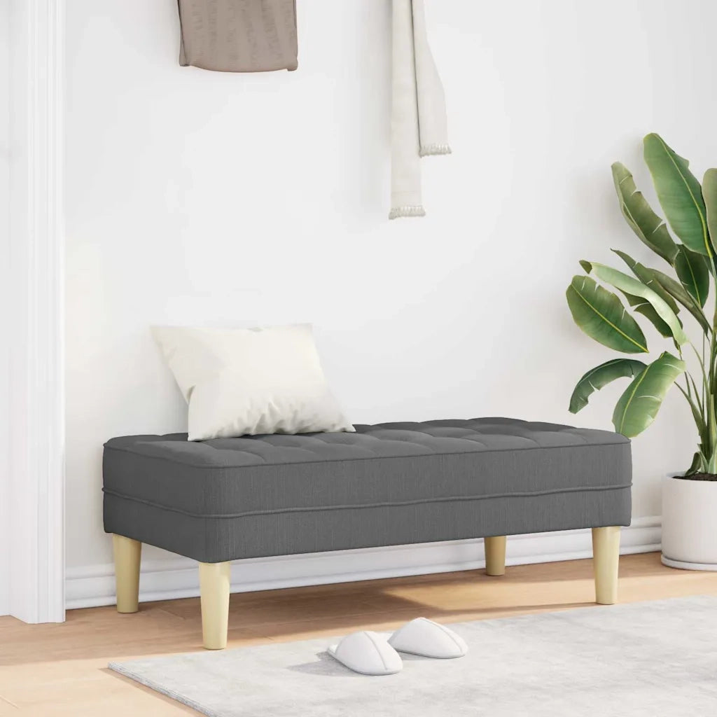 panchina con cuscino Grigio scuro 113 x 57 x 39 cm Tessuto 42001936