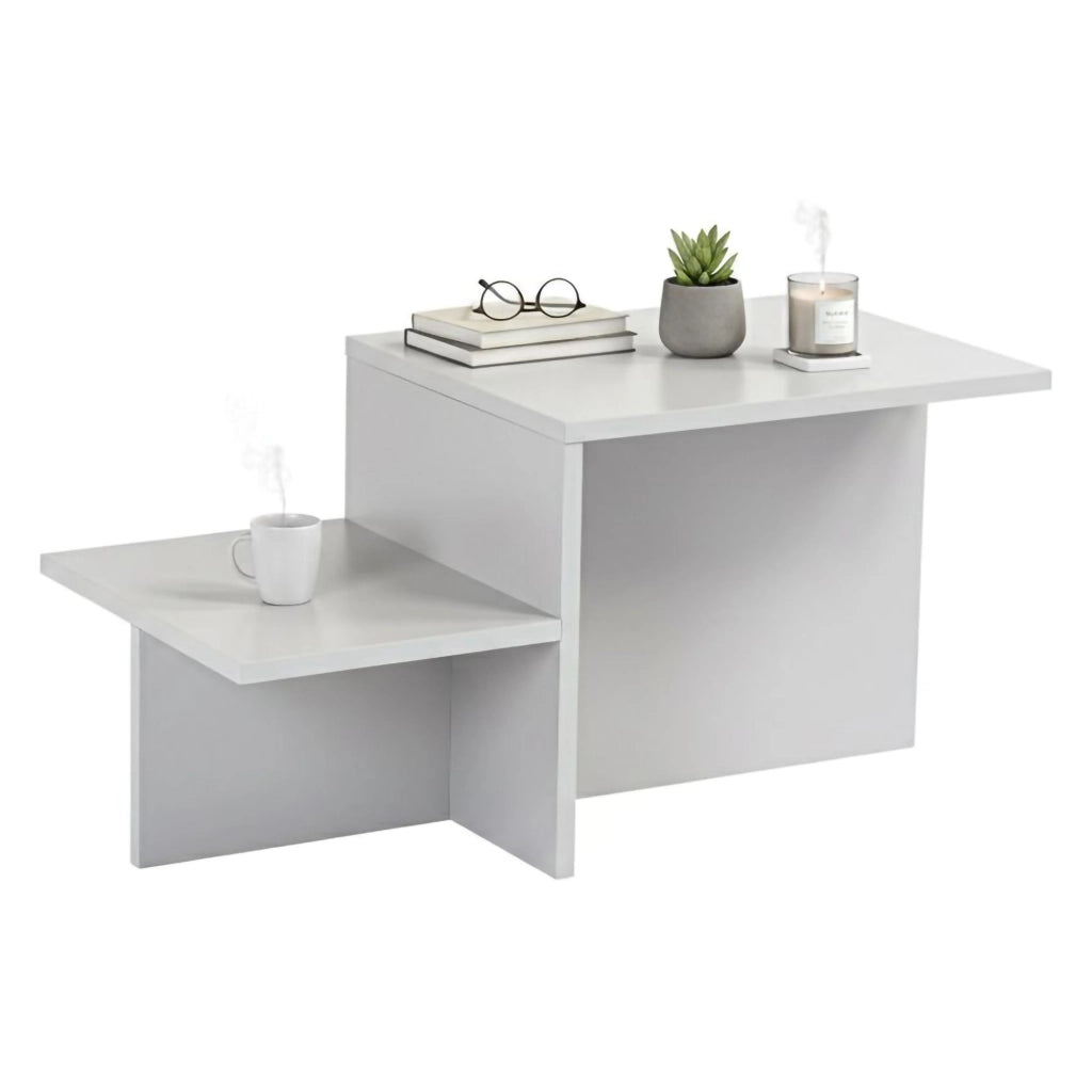 Tavolino da salotto Varian, Tavolo basso da caffè, Portariviste per divano, Ripiano da soggiorno, 80x40 h40 cm, Grigio