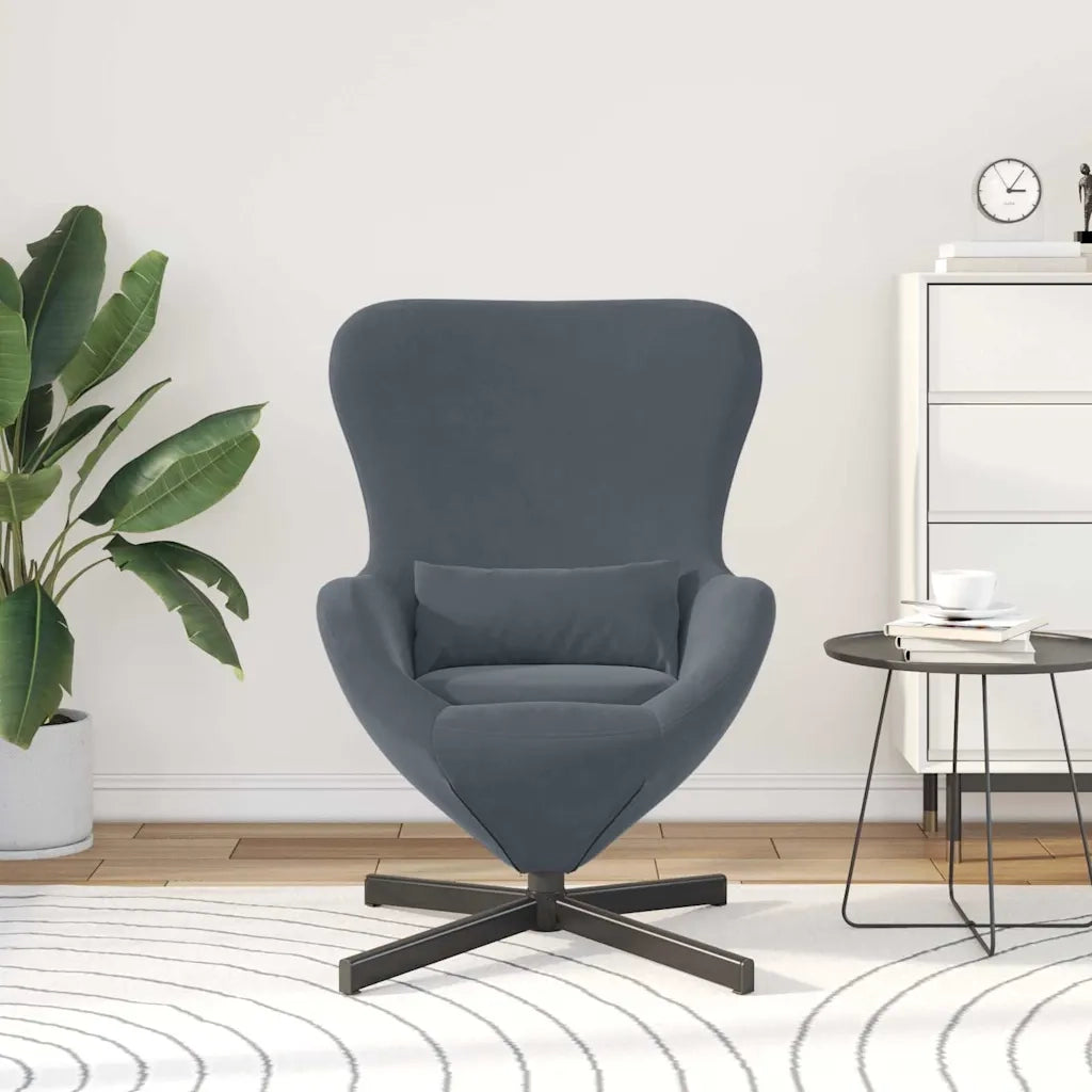 Divano Sedia-Poltrona uovo Grigio scuro 63 x 73 x 90 cm Velluto