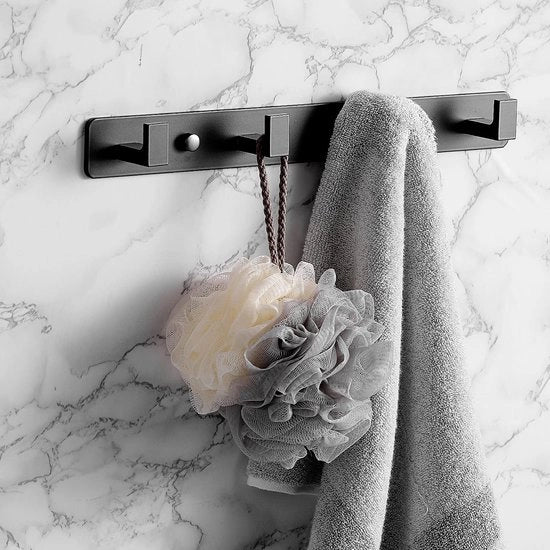 Hanger per abbigliamento - Pannelli per armadi - Acciaio inossidabile - Nero opaco - Hanger per abbigliamento - Appoggio asciugamano - Adatto per bagno, cucina, soggiorno