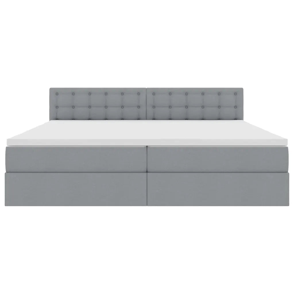 Letto con contenitore e materasso Grigio chiaro 200 x 200 cm