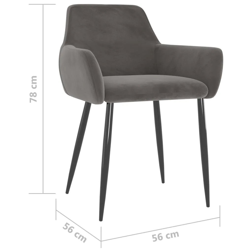 Sedie da Pranzo 4 pz Grigio Scuro in Velluto cod mxl 10276