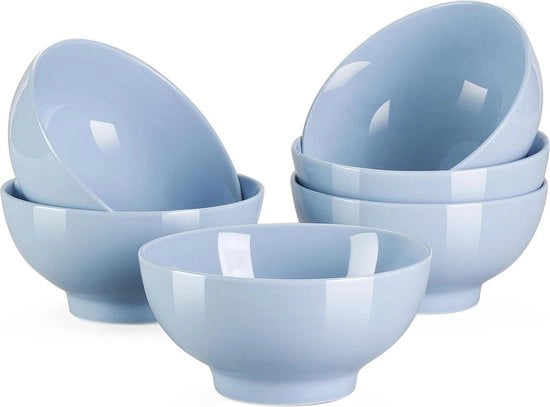 Set di Ciotole da Colazione in Ceramica - Set da 6 - 550 ml - 15 cm - Assortimento di Piatti da Colazione per 6 persone