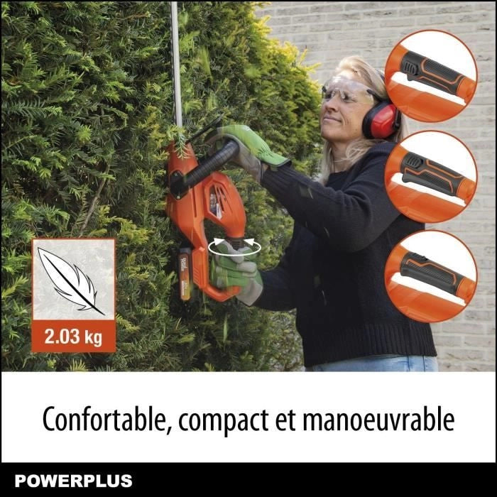 Dimensione a doppia altezza di potenza Powdpg75320 Batteria - 20 V, batteria e caricabatterie inclusi, lama da 580 mm, deviazione da 18 mm