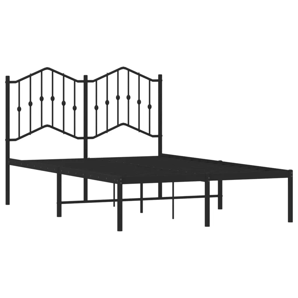 Giroletto con Testiera in Metallo Nero 120x190 cm 373786