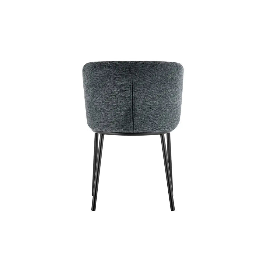 Sedia ARTHUS – Tessuto grigio scuro – Struttura metallo nero – H76 x L52 x P54 cm