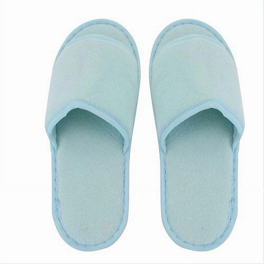 Trade Shop - Coppia Pantofole Ciabatte Bagno Tessuto Azzurro Taglia 39-45 Stanza Hotel 79682 -