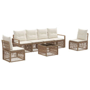 Set Divano da Giardino 7 pcs Beige polyrattan 3435678