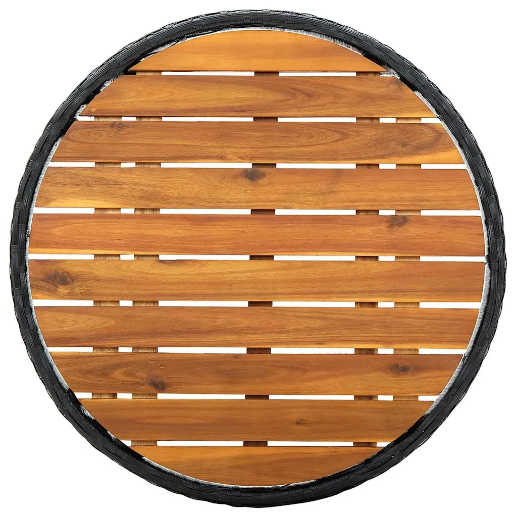 Set Bistro da Giardino 3 pz | Set Salotto da Giardino Nero polyrattan