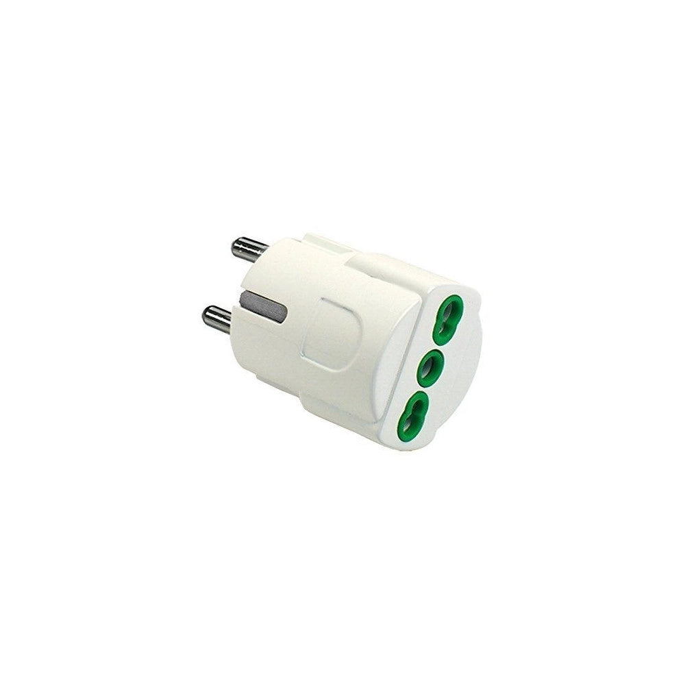 Trade Shop - Adattatore Con Spina Tedesca Schuko E Presa Bipasso 10-16a Riduzione Bosch -