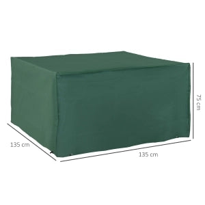 Copertura protettiva per mobili da giardino in tessuto Oxford 600D, verde, 135x135x75 cm