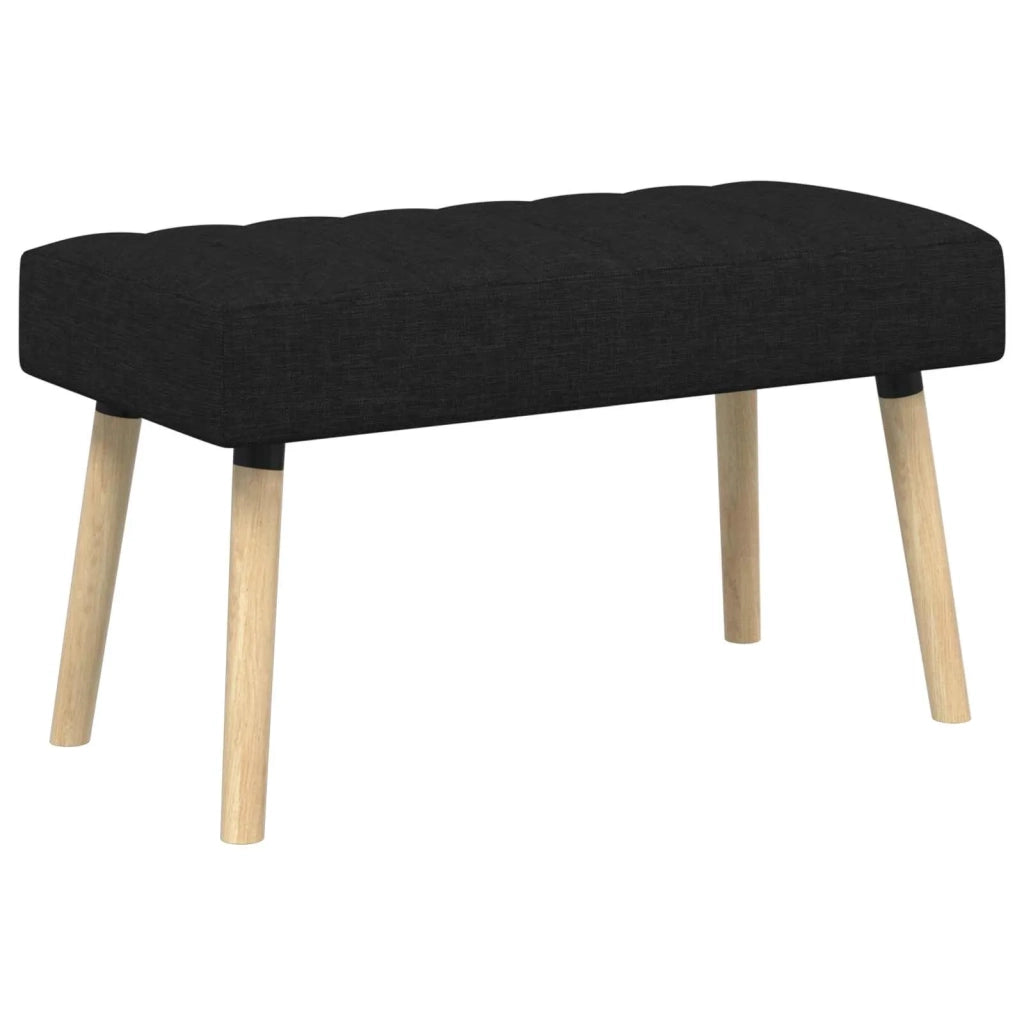 Panchina trapuntata a canale Nero 80 x 40 x 46 cm Tessuto 42038475
