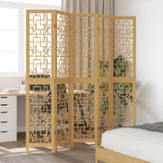 Divisorio Ambienti | Divider per stanze | Paravento 5 Pannelli Marrone Legno Massello Paulownia
