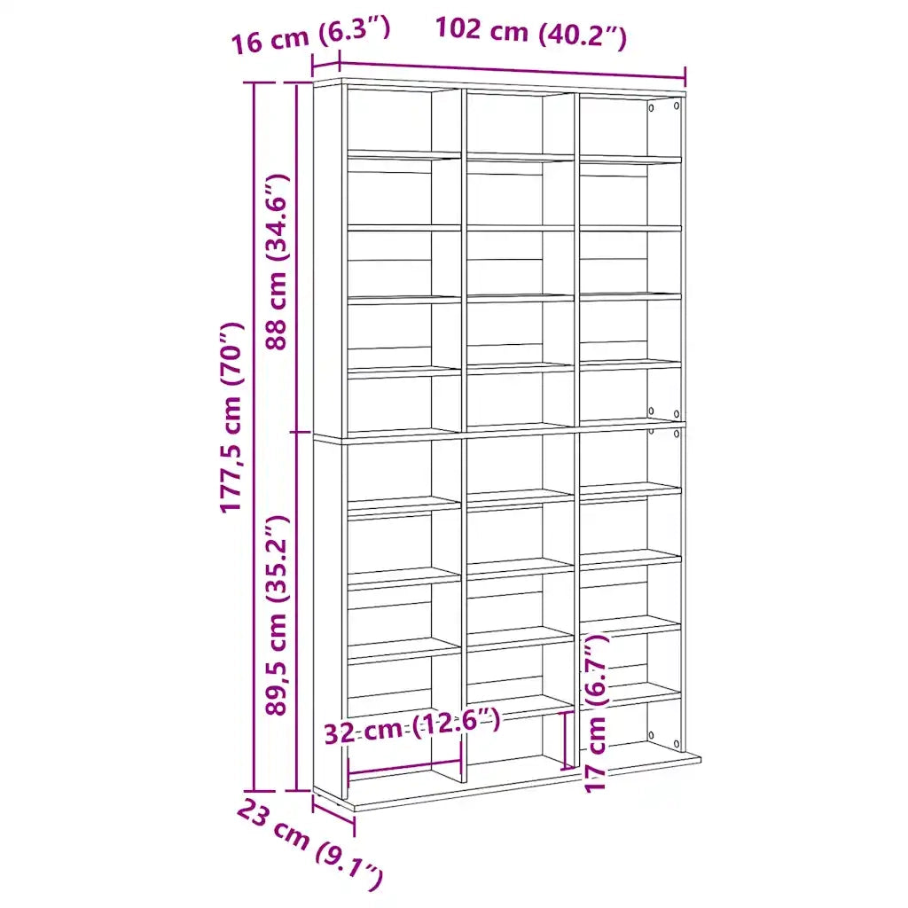 Mobile Porta TV Grigio Cemento 102x16x177,5 cm in Multistrato
